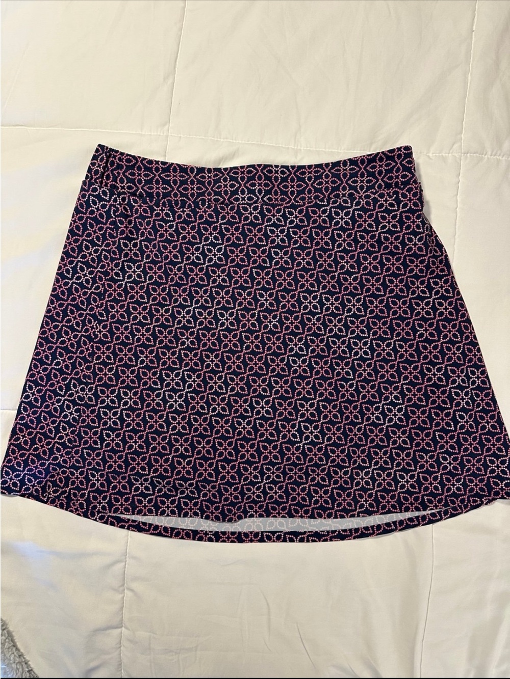 Women’s Navy and Pink Patterned A-Line Skort